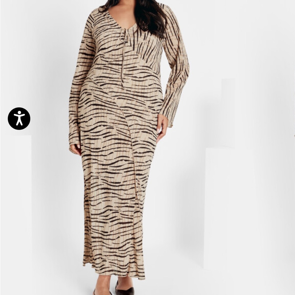 Elegant Zebra Print Maxi Dress